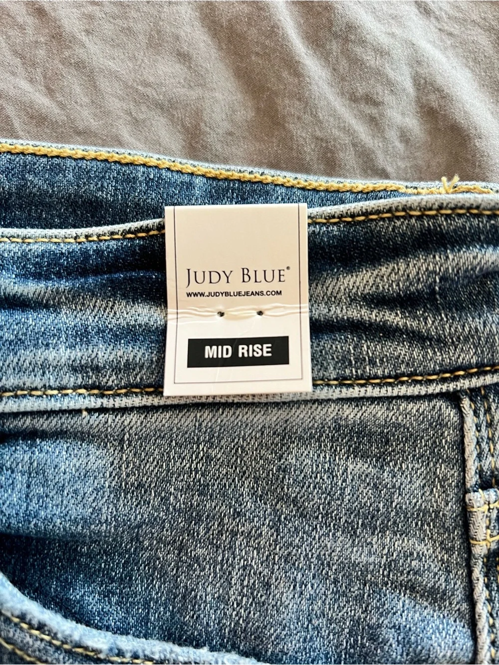 Judy Blue 🩵Mid Rise 🩵Distressed Blue Denim Women’s Shorts - Picture 3 of 6